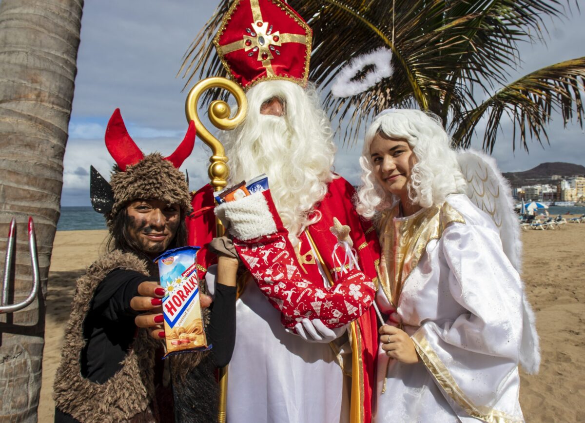 mikuláš kanárske ostrovy, návšteva mikuláša na kanárskych ostrovoch, aventurka events mikuláš, slovenské balíčky sladkostí, tenerife, gran canaria, fuerteventura