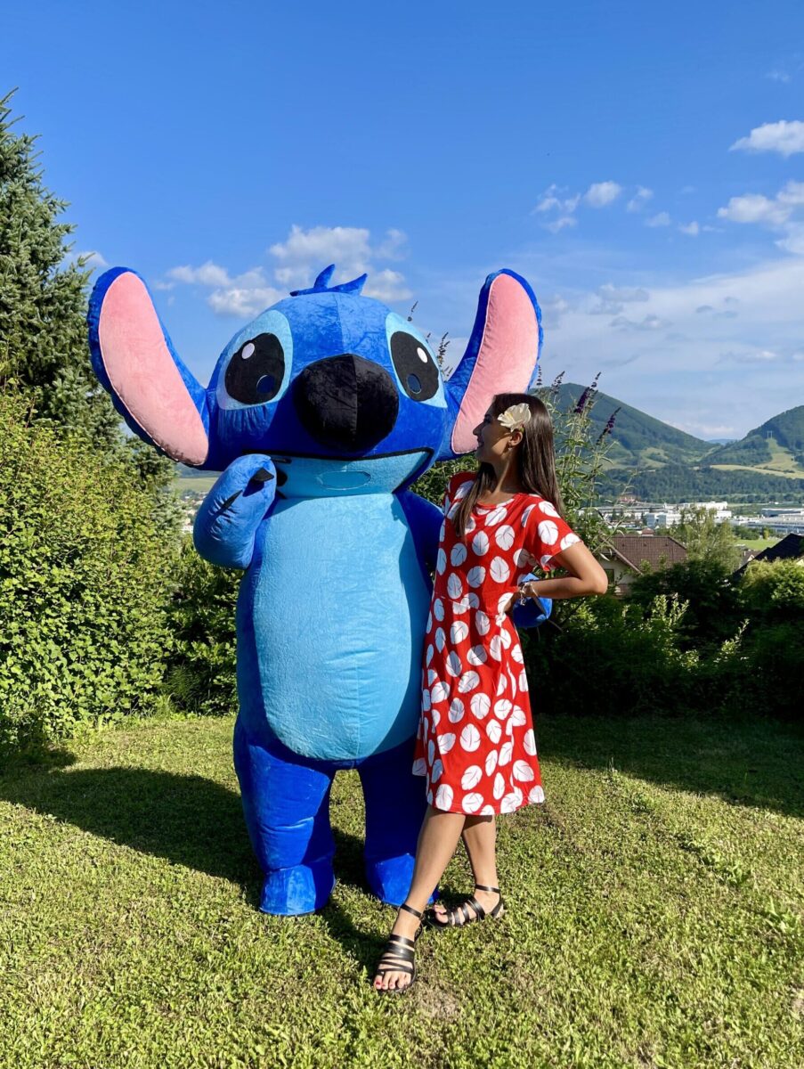 aventurka events stitch mega maskot, nafukovací maskot, maskot aventurka events, maskot čierny drak, nafukovací maskot stitch, maskot na detskú oslavu, maskot na deň detí, animačný program aventurka events